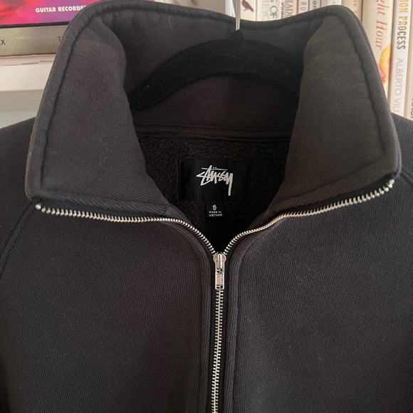 Stussy Men's Charcoal Zip-Up Sweater - Picture 4 of 7